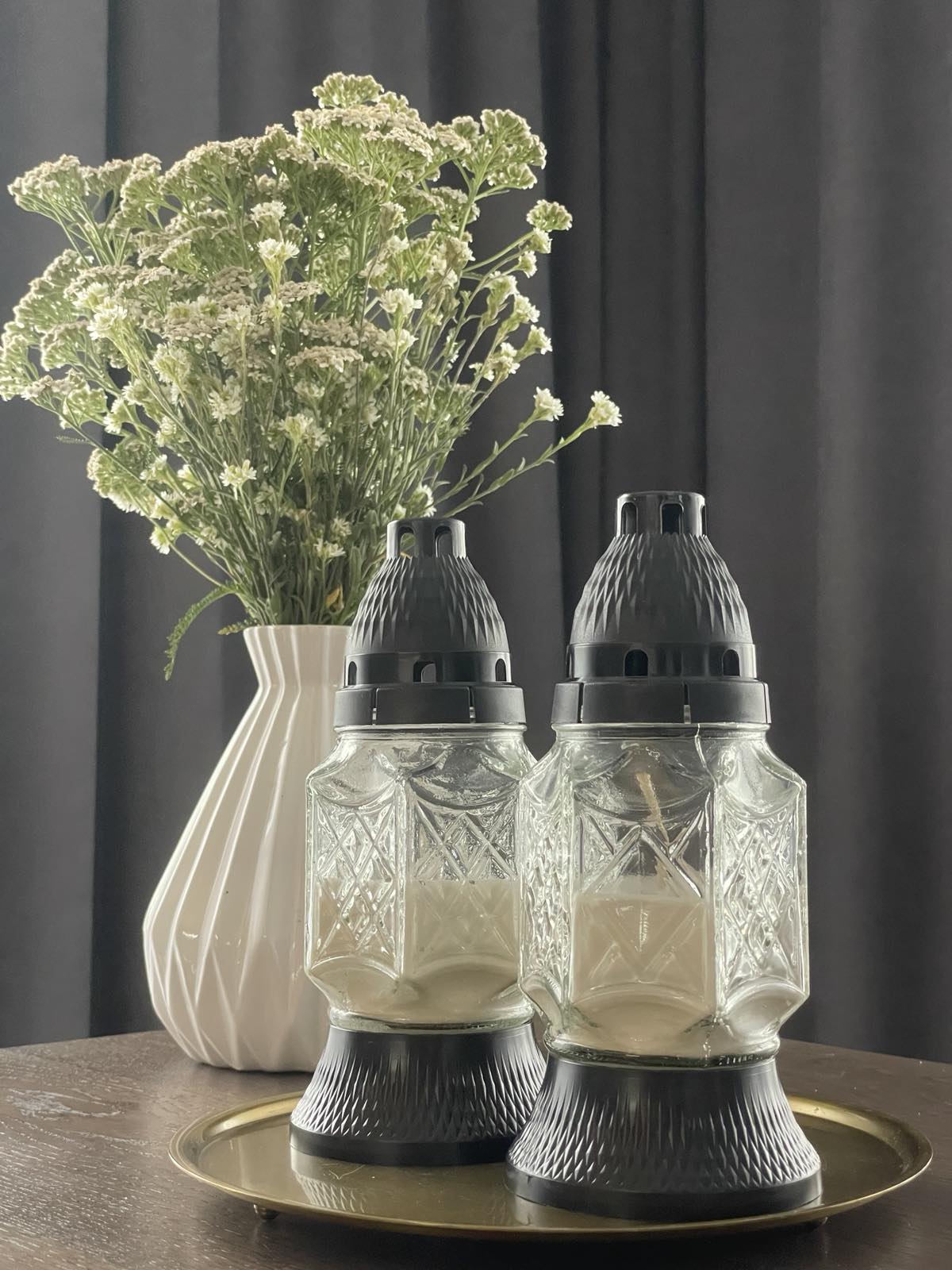 Свеча-лампада стеклянная Lo-52 белая